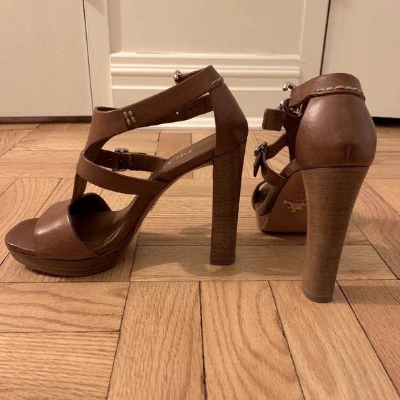 Prada T-Strap Sandal, Brandy - Picture 2 of 4